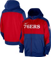 Nike Men's Nike Royal Philadelphia 76ers Authentic On-Court Showtime Performance Full-Zip Hoodie