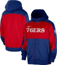 Nike Men's Nike Royal Philadelphia 76ers Authentic On-Court Showtime Performance Full-Zip Hoodie