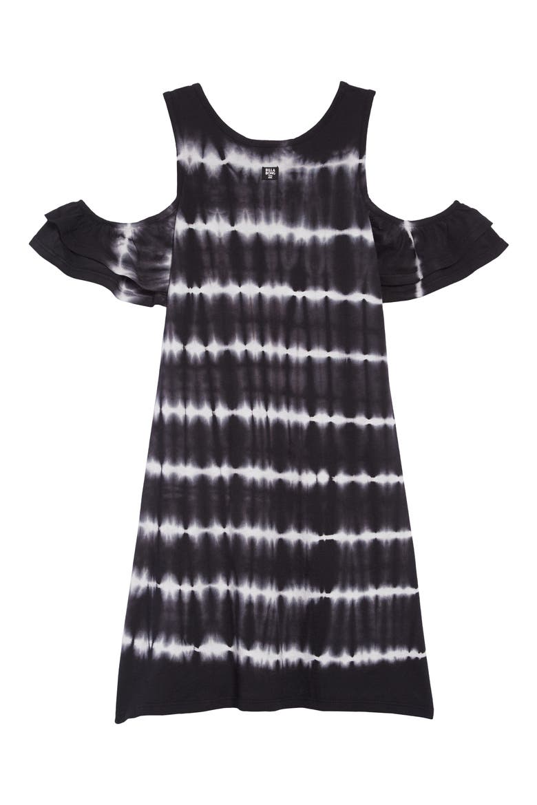 Chasing Waves Cold Shoulder Dress, Alternate, color, BLACK