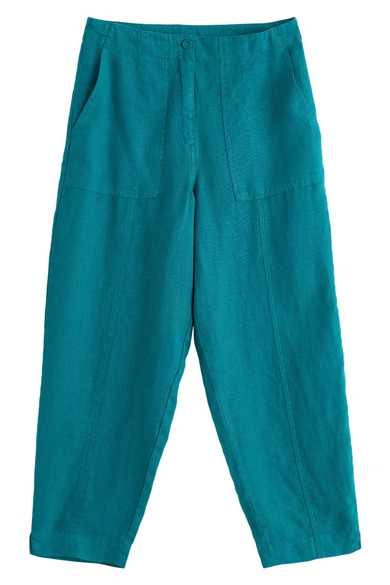 Saltings Cropped Linen Pants, Alternate, color, DEEP DIVE