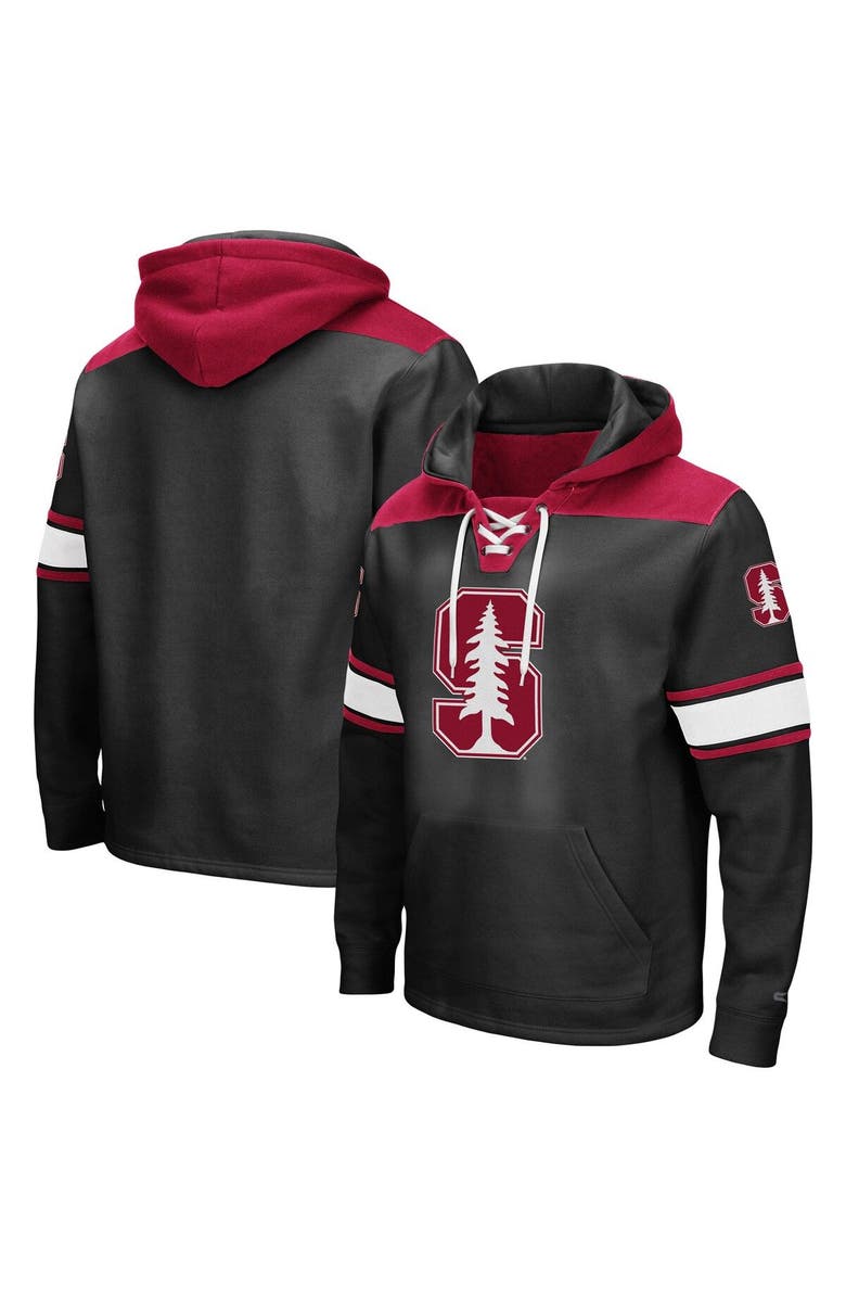 COLOSSEUM Men's Colosseum Black Stanford Cardinal 2.0 Lace-Up Pullover Hoodie, Main, color, Black