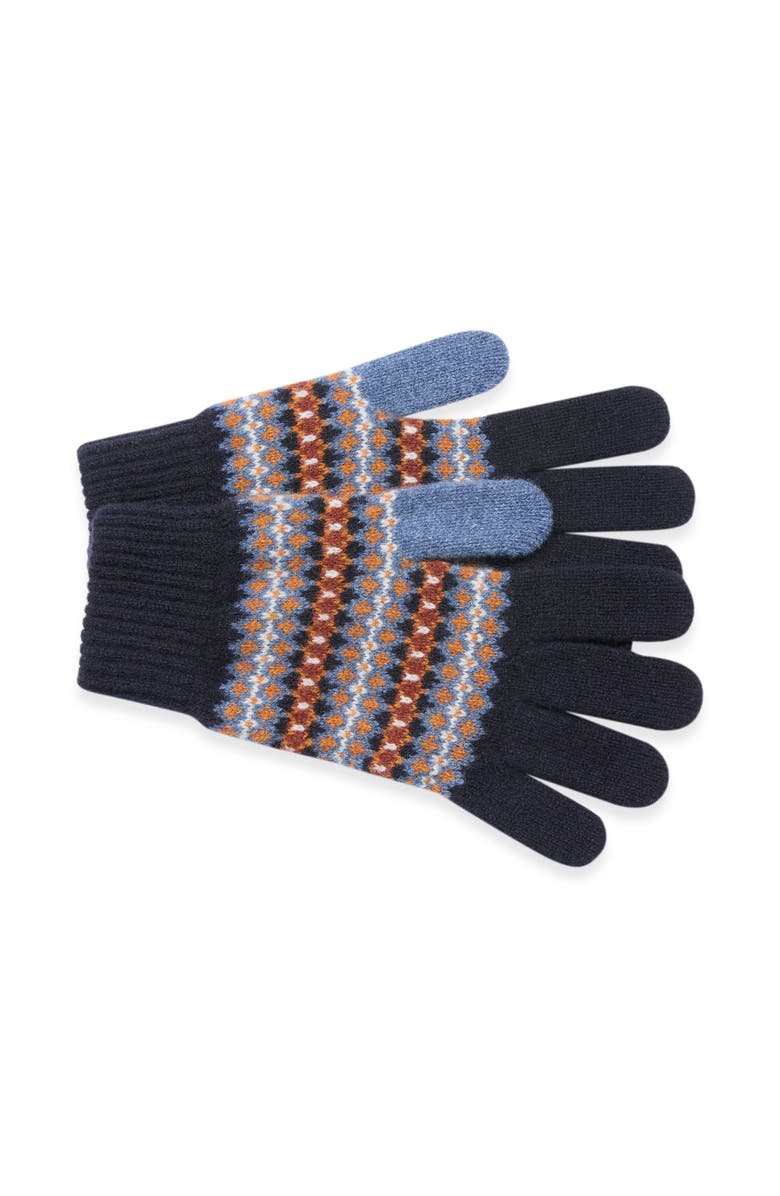 Celtic & Co. British Lambswool Fair Isle Gloves, Alternate, color, Navy