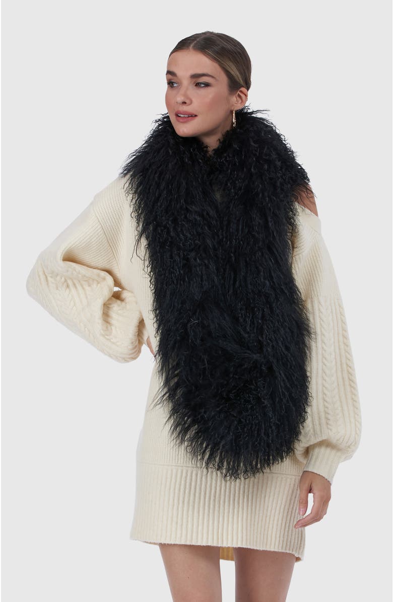 GORSKI Lamb Infinty Scarf, Main, color, Black