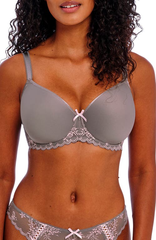 Freya Off Beat Decadence Molder Underwire Bra in Grey /Pink 