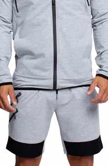 Maceoo 2Zippers Grey Stretch Cotton Drawstring Shorts