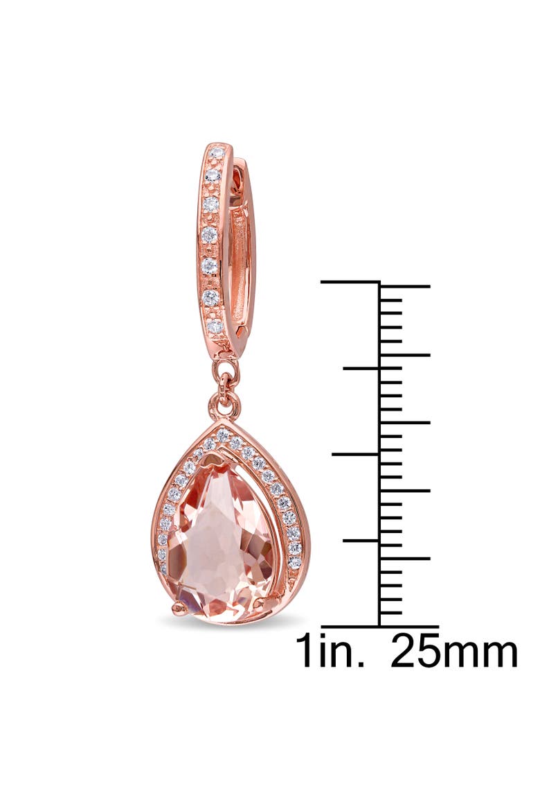 Simulated Morganite & Cubic Zirconia Drop Earrings, Alternate, color, Simulated Morganite