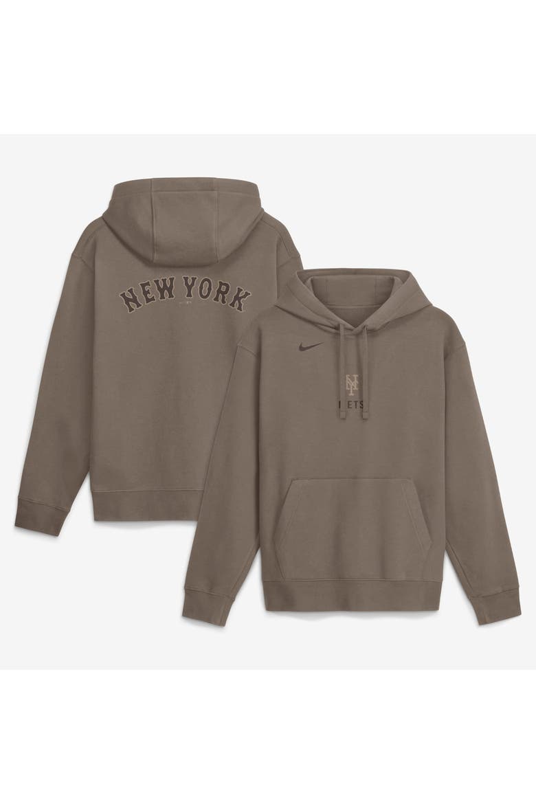 Men's Nike  Brown New York Mets Fashion Club Pullover Hoodie, Main, color, Brown