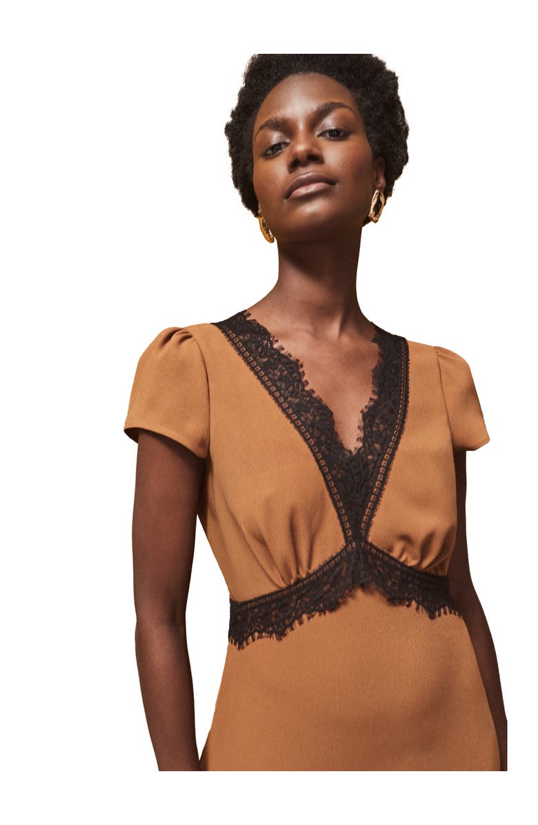 Ro&Zo Lace Trim Maxi Dress, Alternate, color,