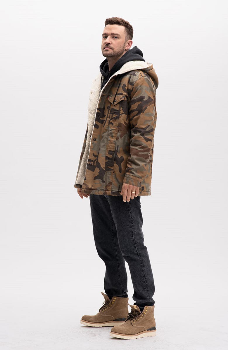 Levi's<sup>®</sup> x Justin Timberlake Faux Shearling Hooded Trucker Jacket, Alternate, color,