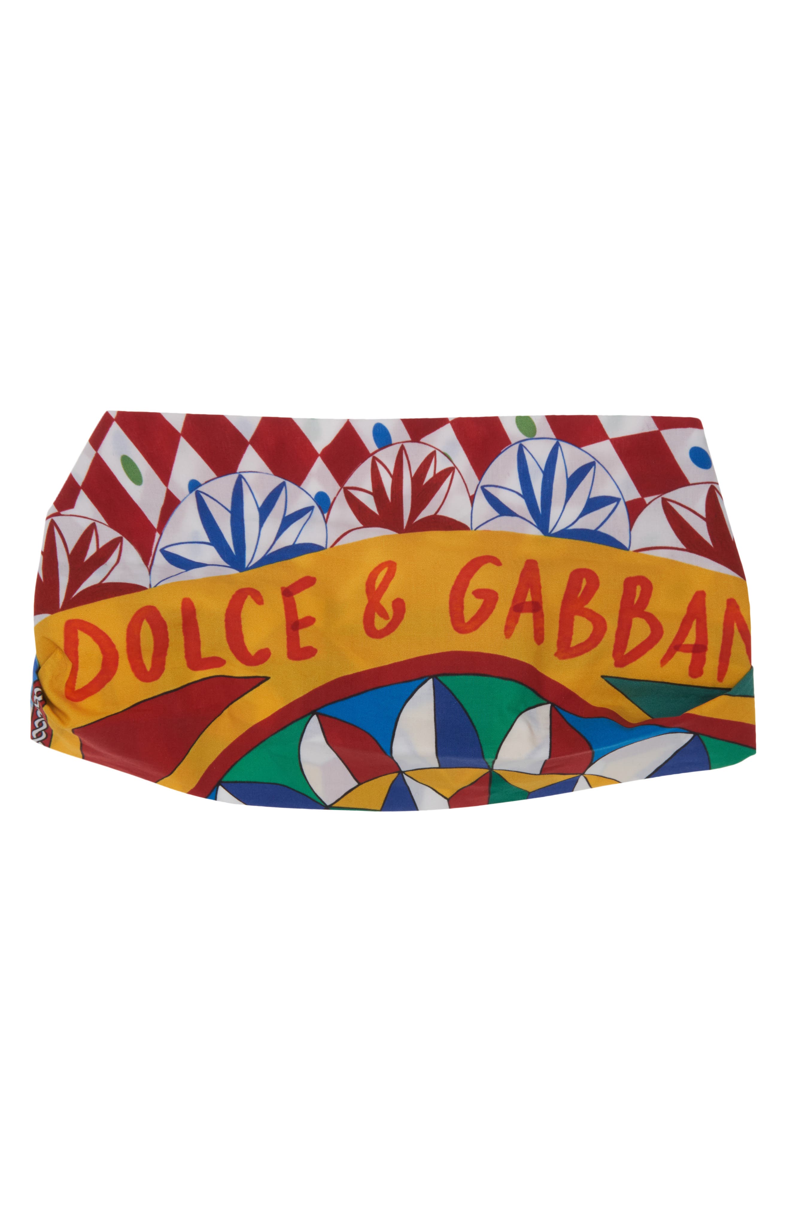 Dolce&Gabbana Kids' Carretto Siciliano Print Headband, Alternate, color, 