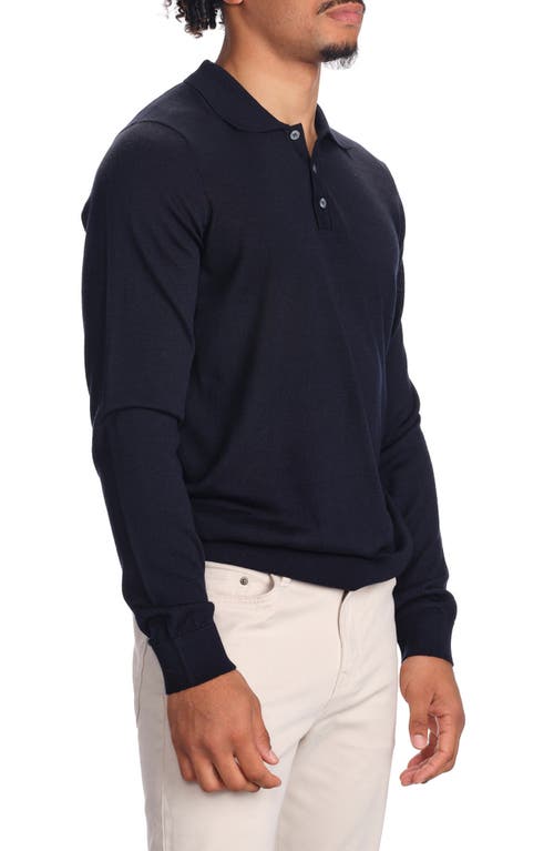 Studio Garnet Los Angeles Lightweight Merino Wool Quarter Zip Sweater In Blue