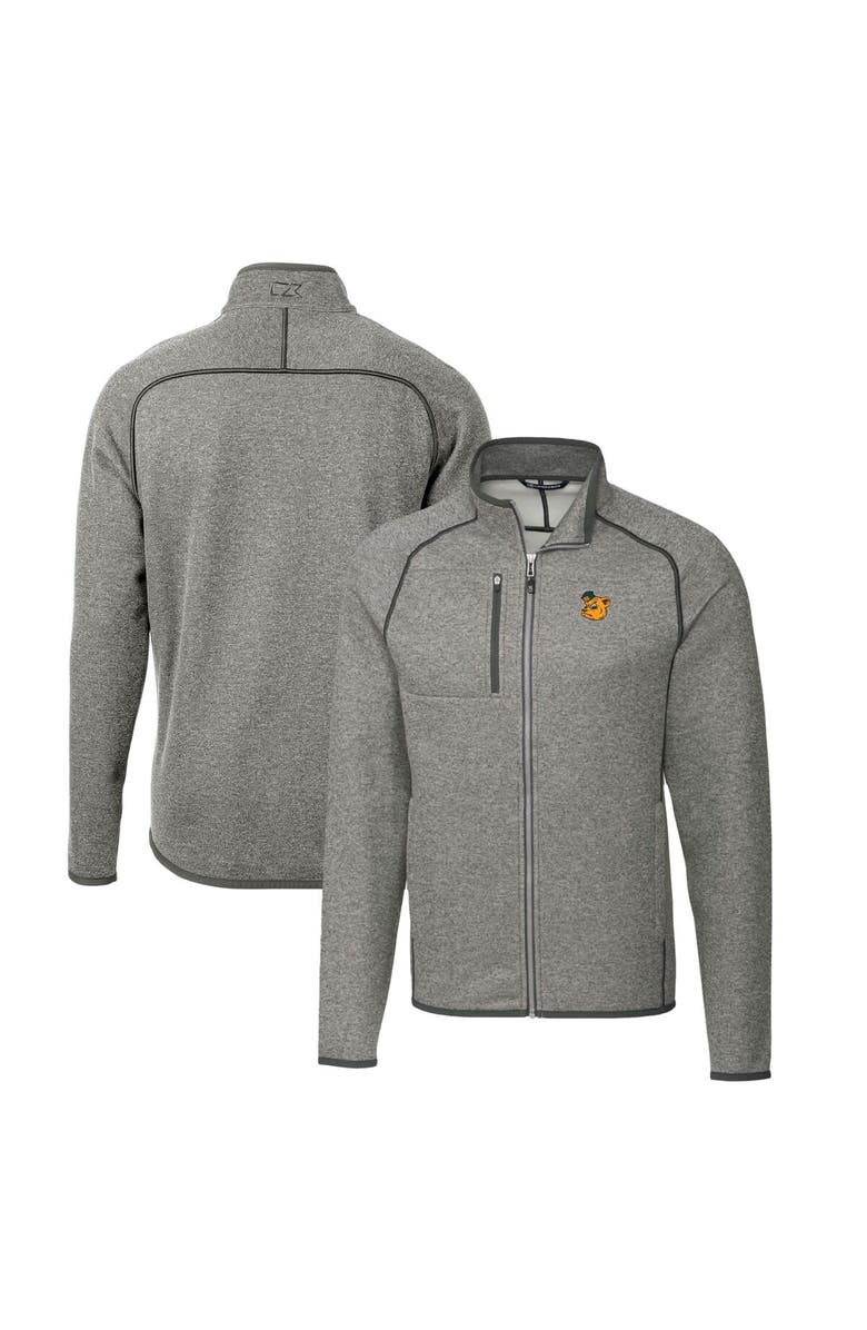 Cutter & Buck Men's Cutter & Buck Heather Gray Baylor Bears Mainsail Sweater-Knit Full-Zip Jacket, Main, color, 