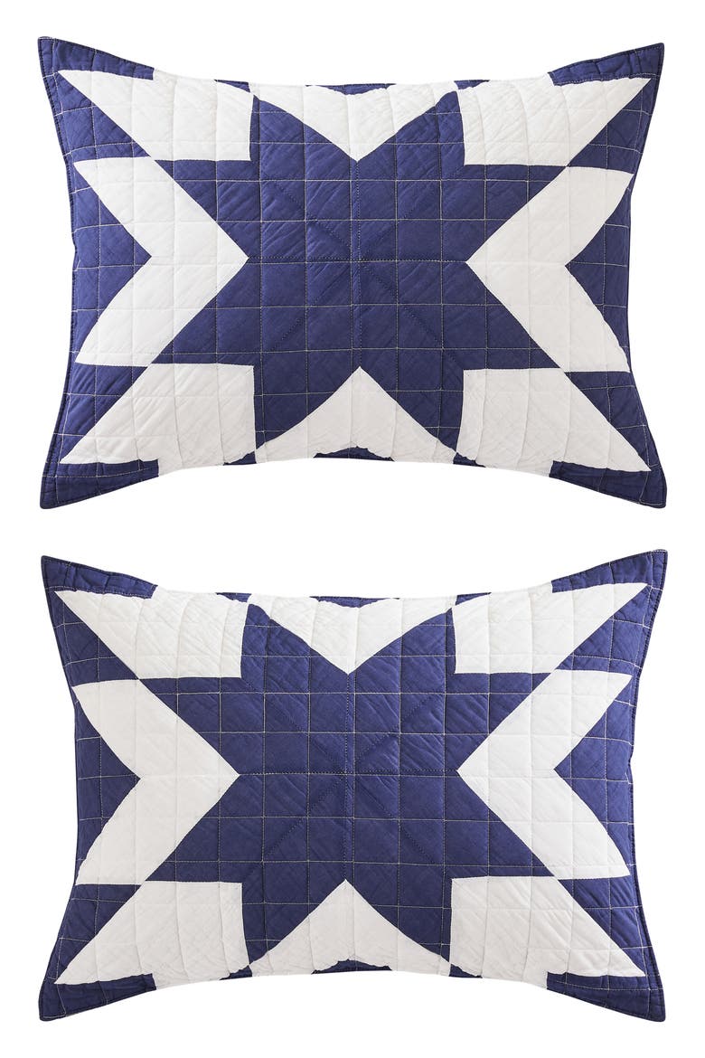 Star Patch Patchwork Quilt Set, Alternate, color, BLUE