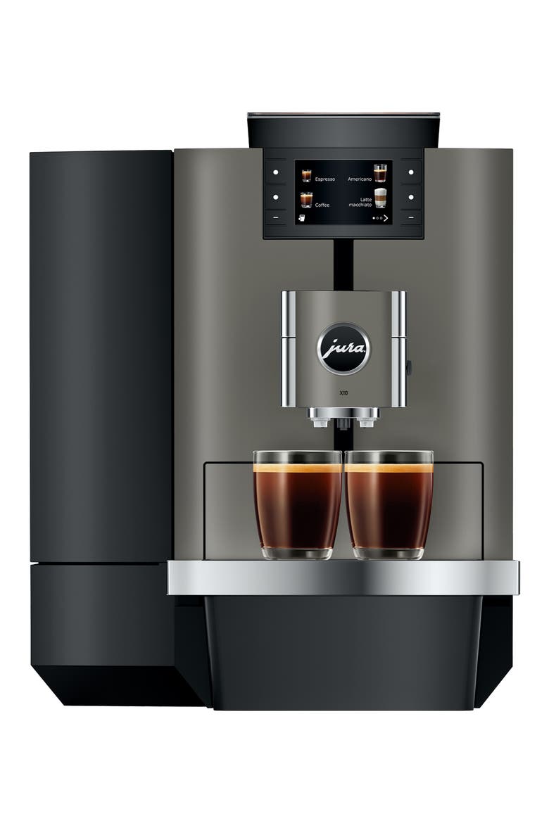 X10 Dark Inox Coffee Machine, Main, color, GREY