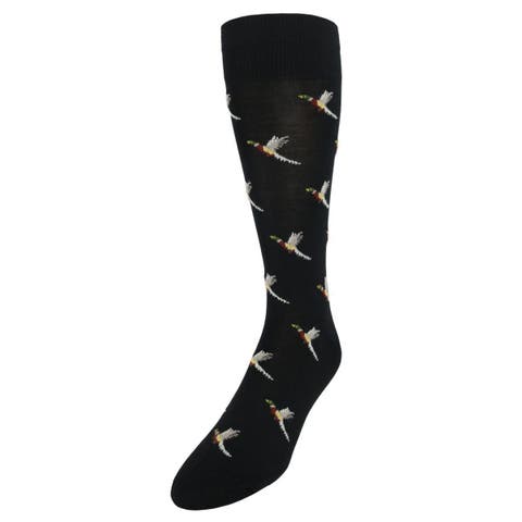 Birds of a Feather Mercerized Cotton Mid-Calf Socks