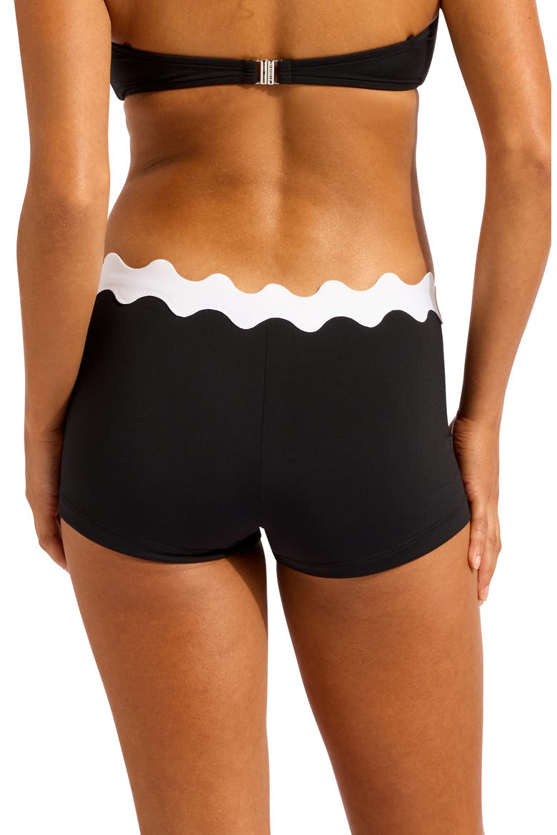 Ric Rac Boyleg Swim Shorts, Alternate, color, BLACK