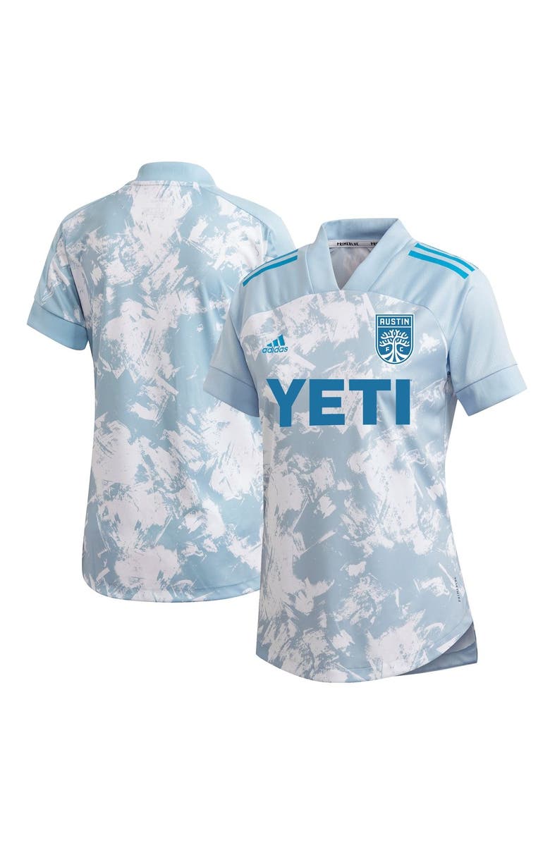 adidas Women's adidas Light Blue Austin FC 2021 Primeblue Replica Jersey, Main, color, 