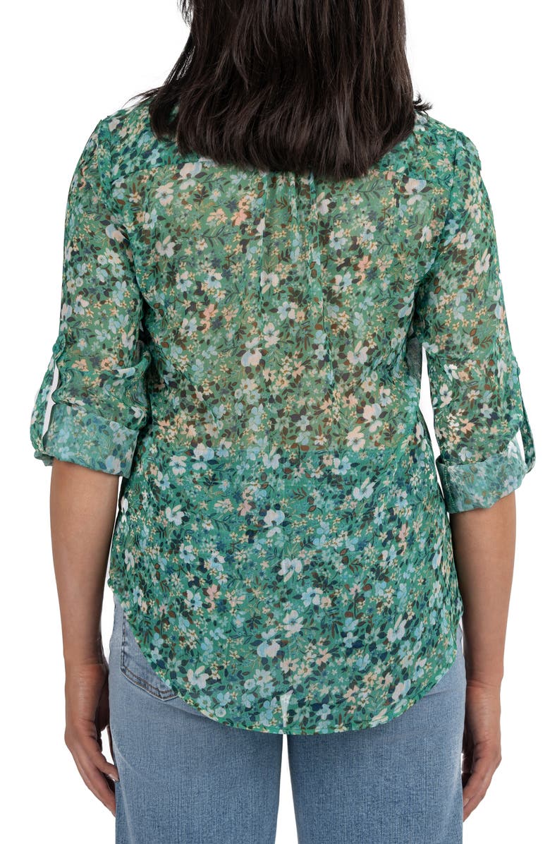 KUT from the Kloth Jasmine Chiffon Button-Up Shirt, Alternate, color, Potenza Leaf Soft Yellow