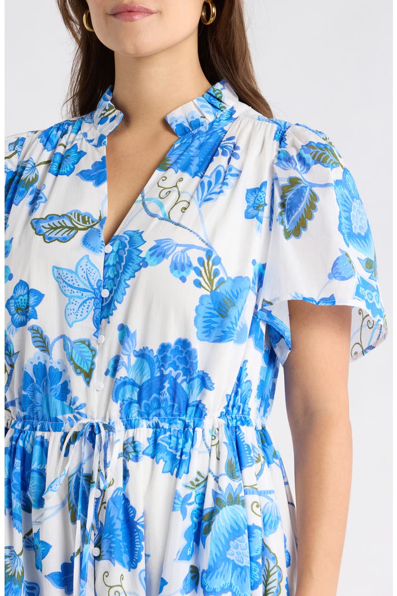 Samian Kissa Floral Button-Up Maxi Dress, Alternate, color, WHITE-BLUE-GREEN