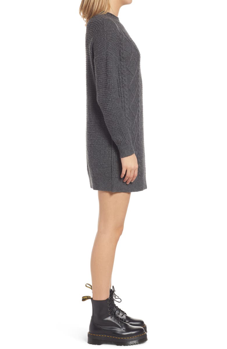 BP. Cable Knit Sweater Dress, Alternate, color,
