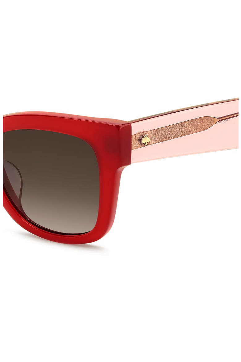 aimee 50mm cat eye sunglasses, Alternate, color, RED/ BROWN SF