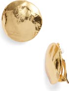 Karine Sultan Eva Shell Disc Clip-On Earrings