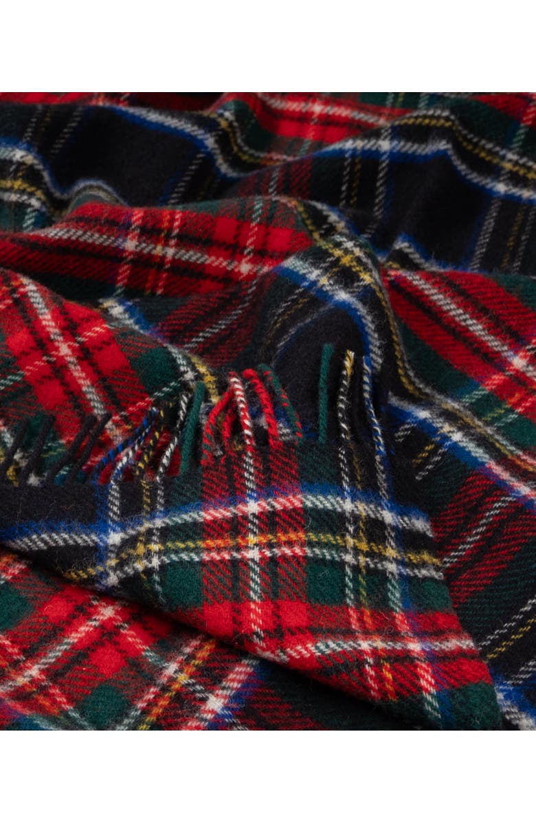 Prince of Scots Highland Tweeds Pure New Wool Fluffy Throw, Alternate, color, Black Stewart