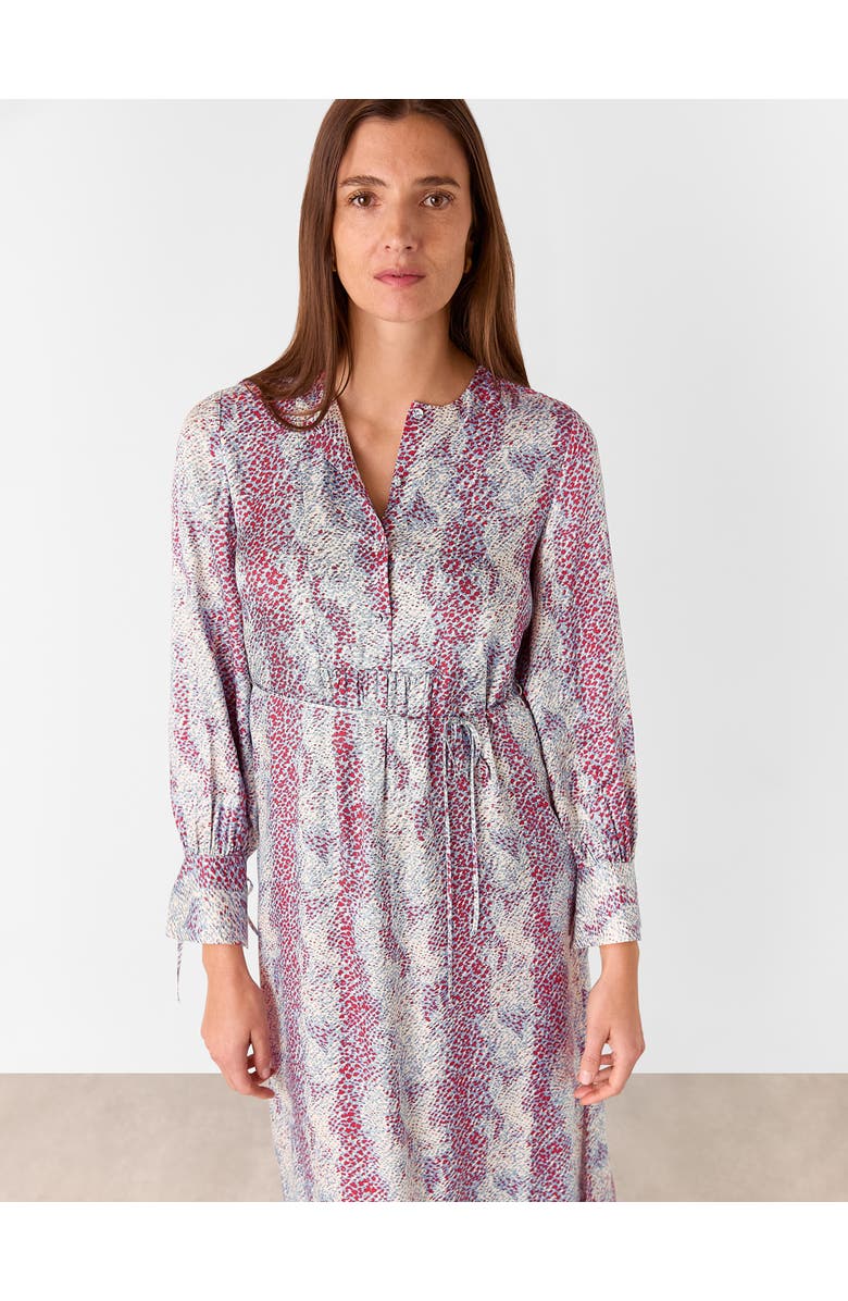 Whistles Mottled Snake Print Midi Dress, Alternate, color, Multicolour