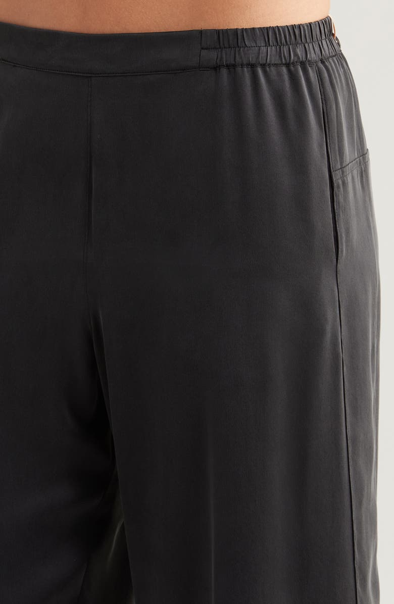 Lunya Washable Mulberry Silk Pajamas, Alternate, color, Immersed Black