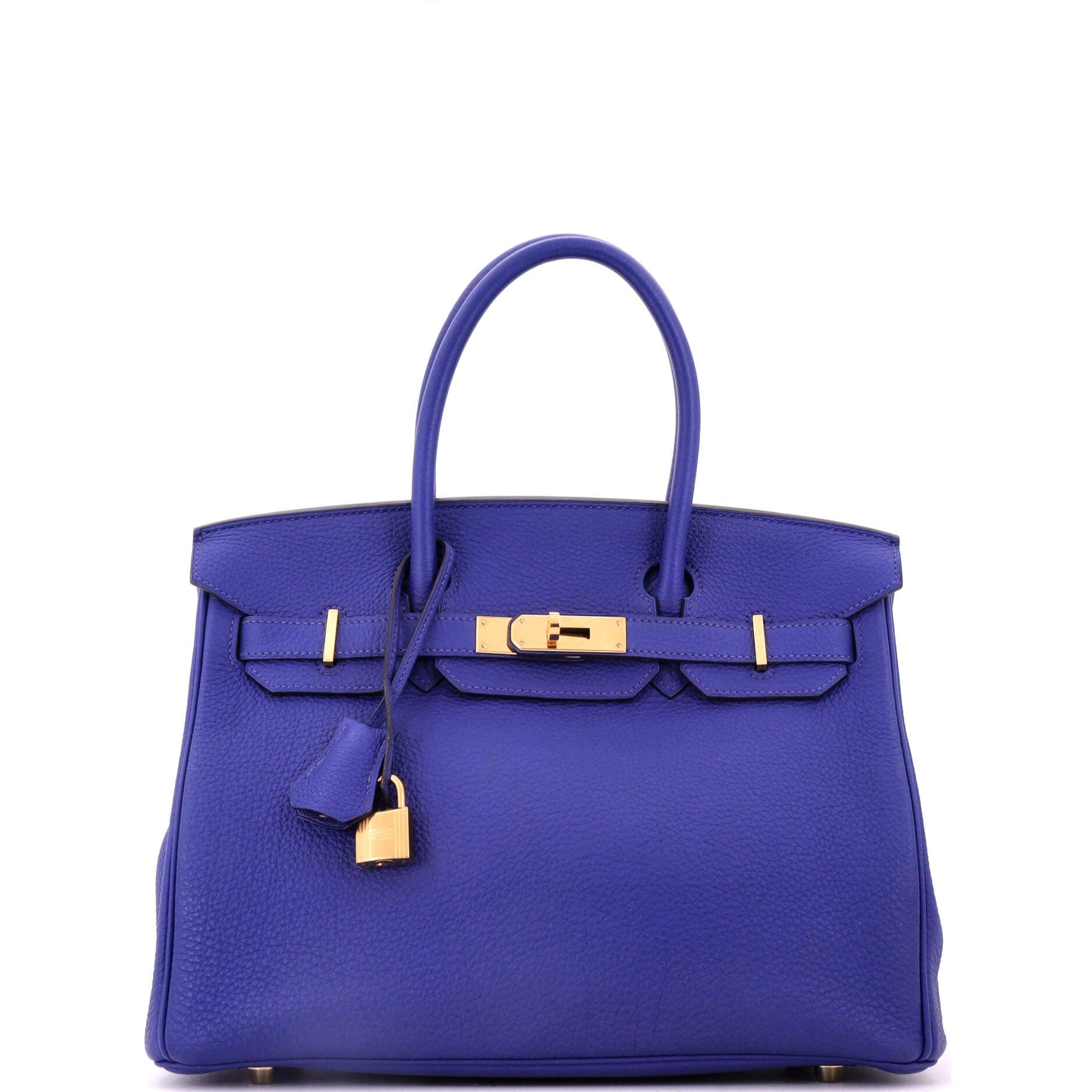 Birkin Handbag Blue Togo with Gold Hardware 30, Main, color, Blue