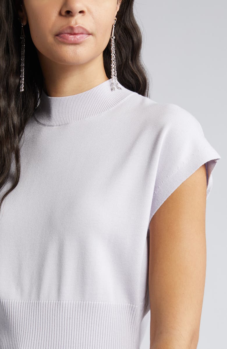 Open Edit Mock Neck Rib Sweater, Alternate, color, Purple Puff