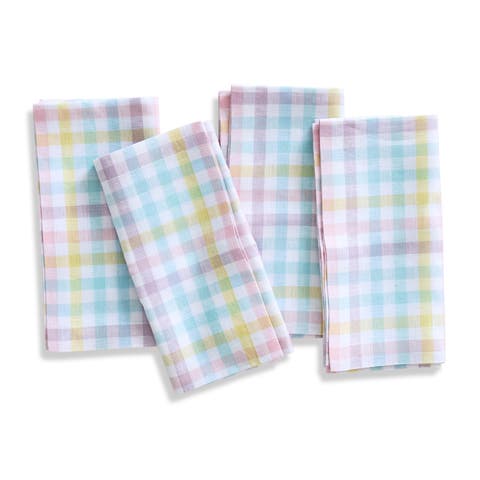 Linen Dinner Napkins - Gingham Check, 20" x 20" Inch