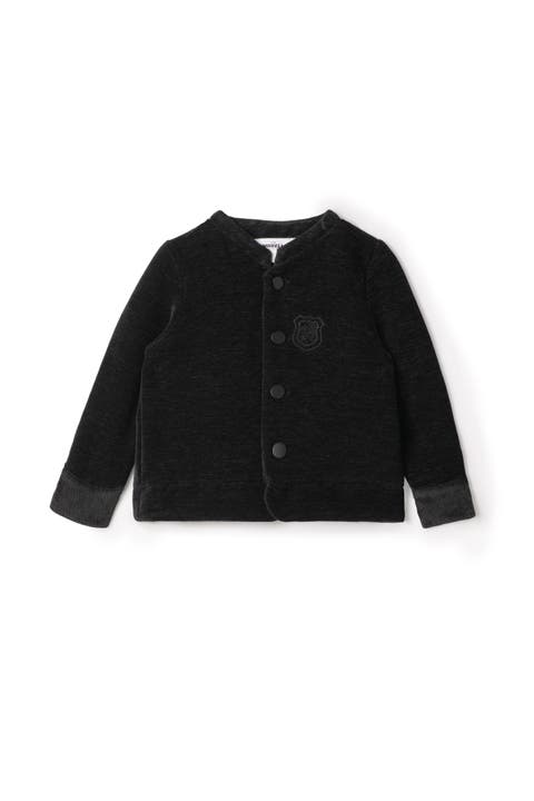 Velvet Crest Embroidered Button Front Blazer (Toddler, Little Kid & Big Kid)