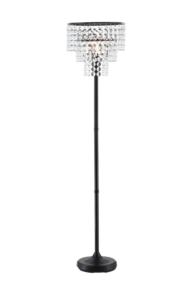 JONATHAN Y Juliette 60" Crystal/Metal Floor Lamp, Bronze / Clear, Main, color, Bronze