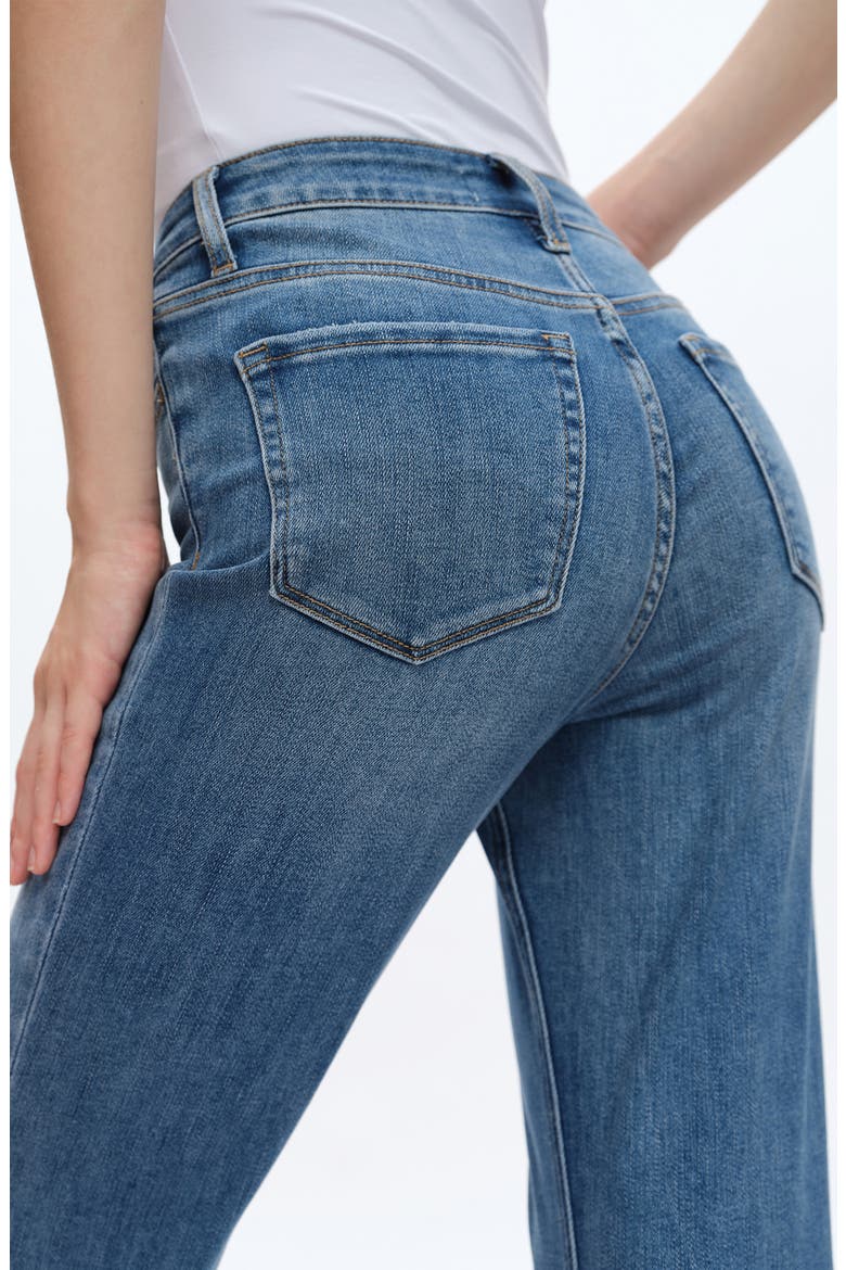 High Waist Ankle Straight Leg Jeans, Alternate, color, MEDIUM BLUE