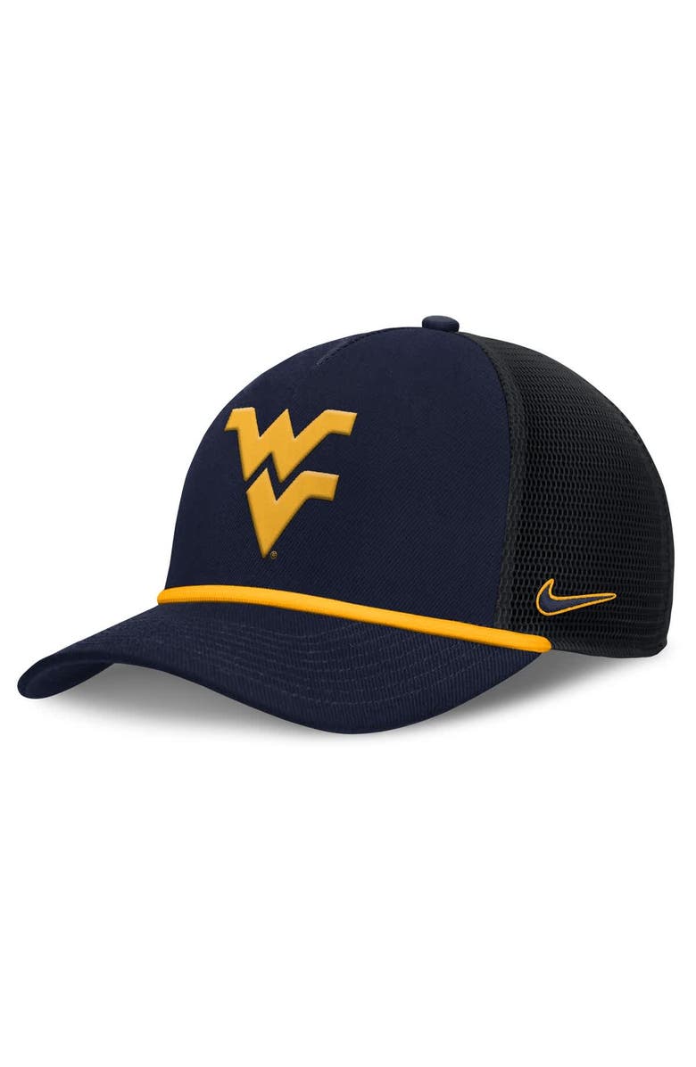 Nike Men's Nike Navy West Virginia Mountaineers Rise Primetime Trucker Adjustable Hat, Main, color, Navy
