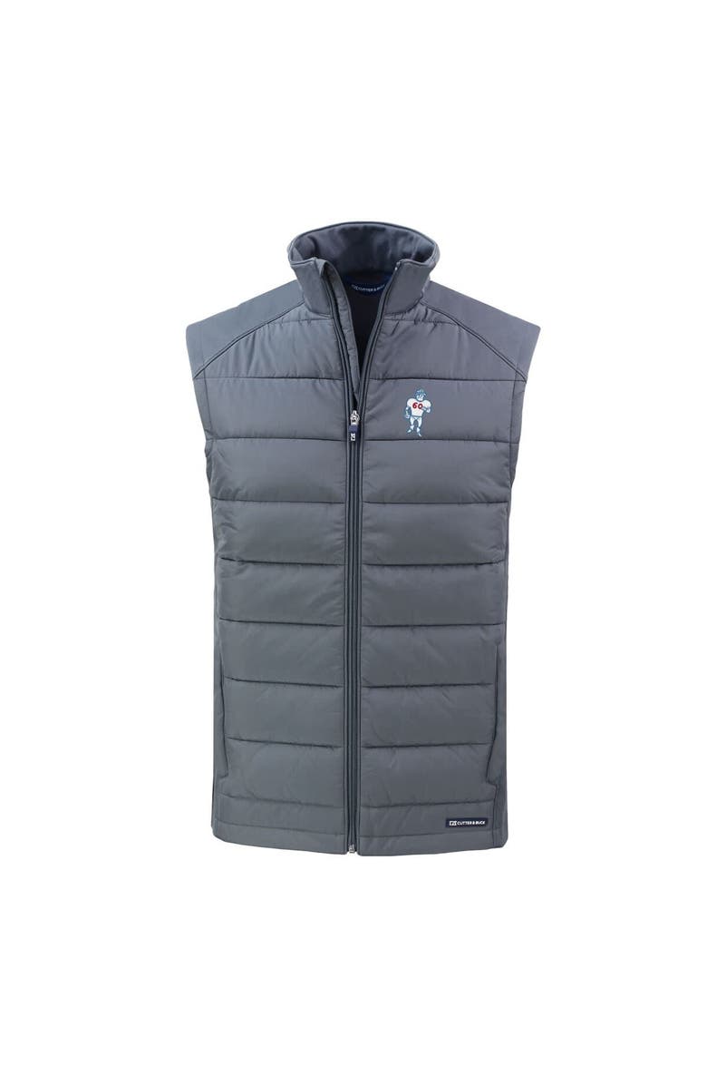 Cutter & Buck Men's Cutter & Buck Gray Houston Oilers Throwback Evoke Hybrid Eco Softshell Recycled Full-Zip Vest, Alternate, color, 