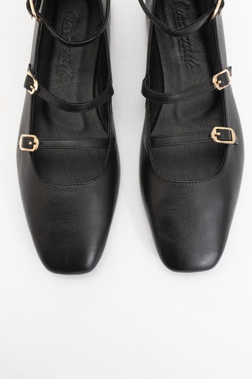 Forever & Always Shoes Serena Leather Mary Jane Flats In Black Leather