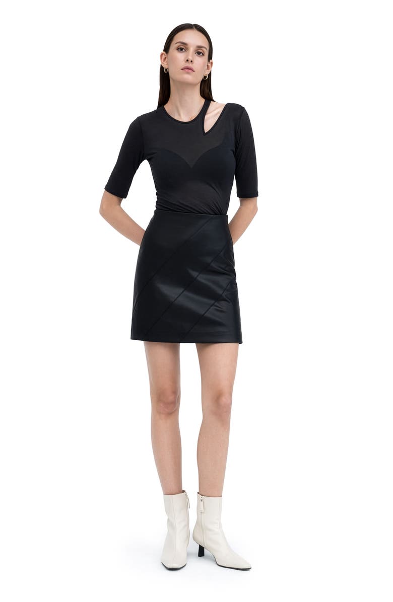 Marcella Taia Asymmetric Cutout Top, Alternate, color,