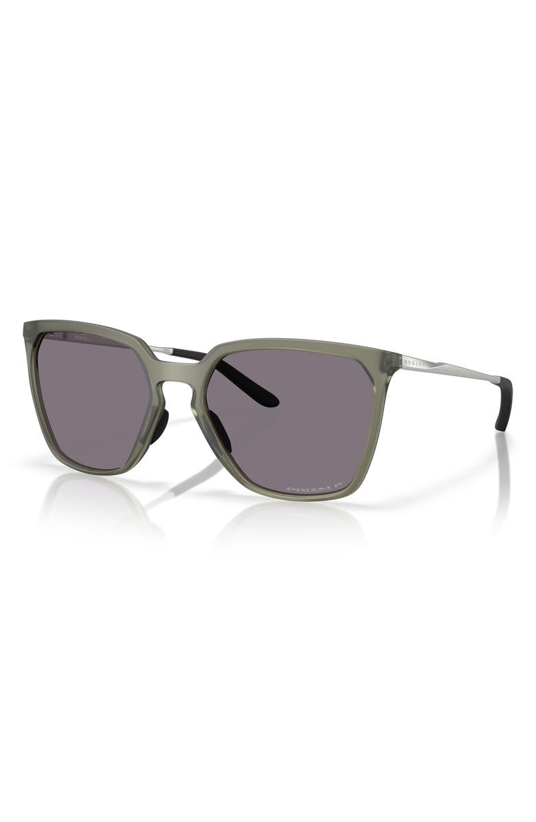 Oakley 57mm Prizm<sup>™</sup> Polarized Rectangular Sunglasses, Alternate, color, Matte Olive / Grey Polar