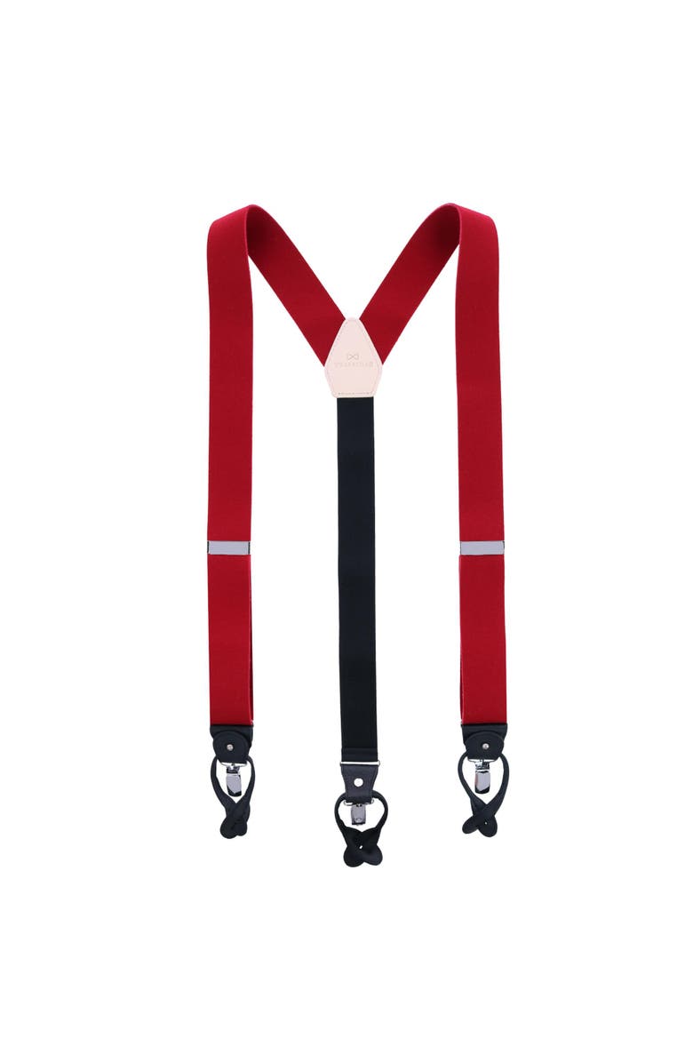 Trafalgar Kenton Felt Wool Convertible Suspenders, Alternate, color, Red
