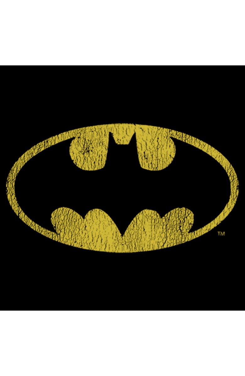 Batman Men's Batman Logo Retro Caped Crusader  Graphic T-Shirt, Alternate, color, Black