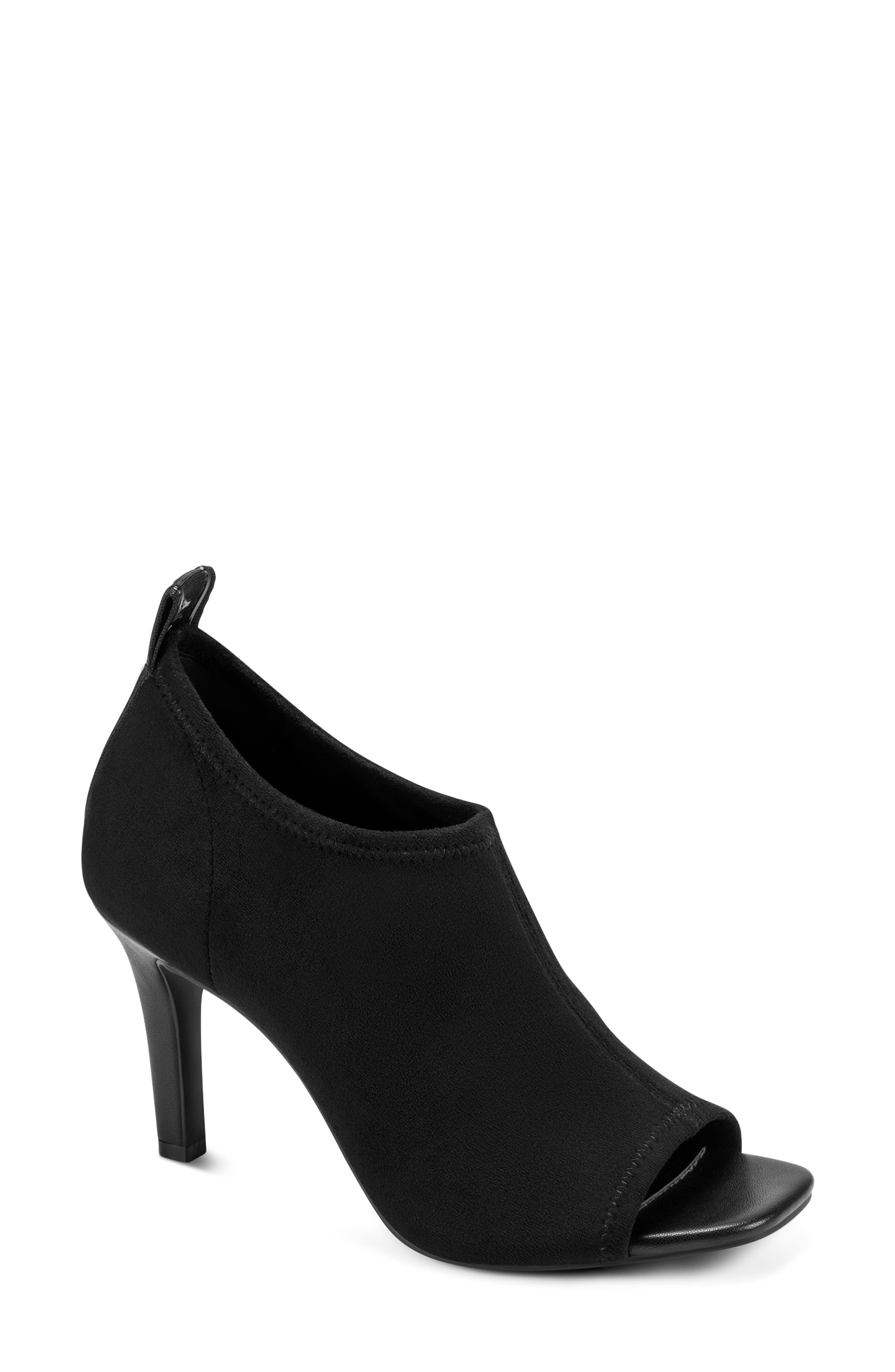 Brynna Open Toe Bootie, Main, color, BLACK