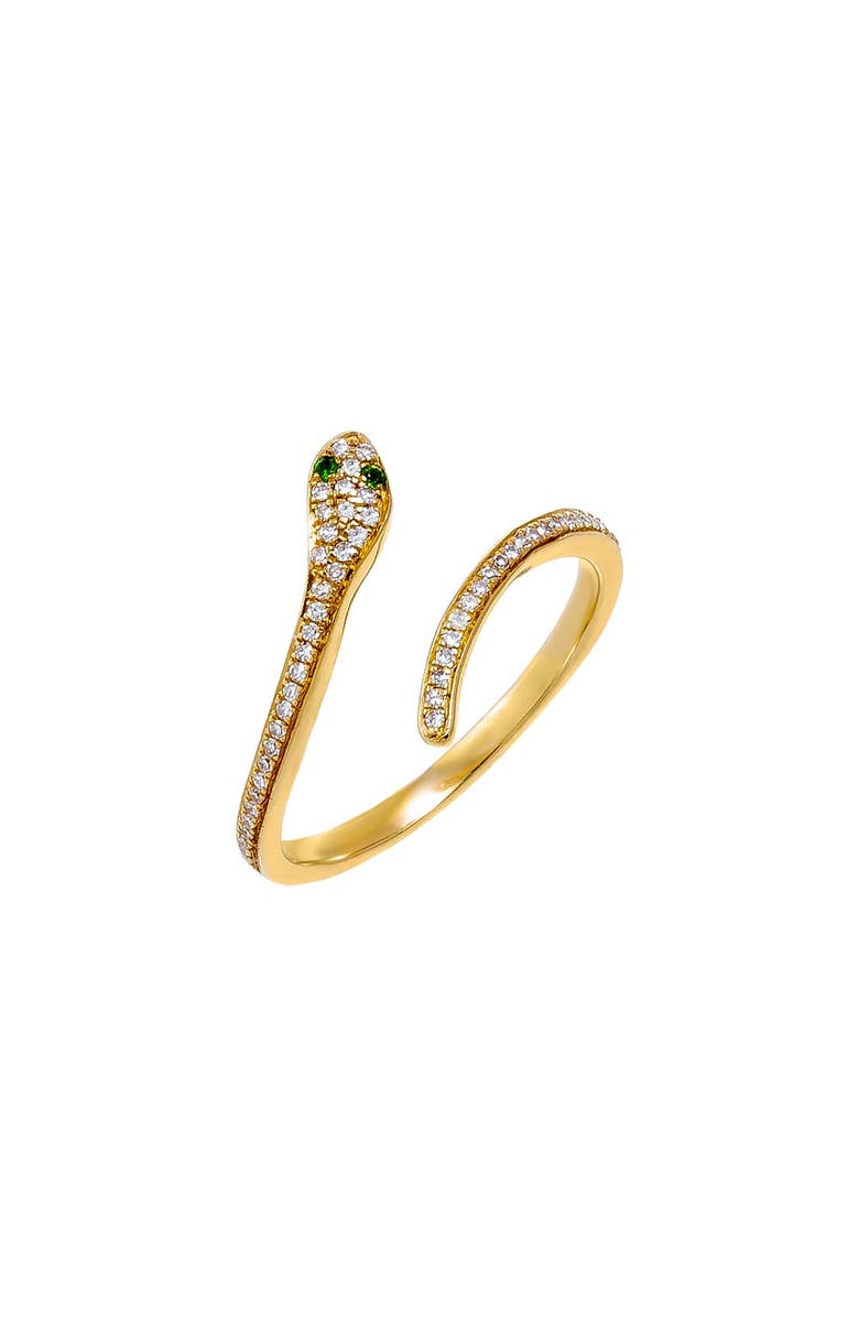 BY ADINA EDEN Diamond Pave Colored Eye Snake Ring 14K, Main, color, 14K Gold