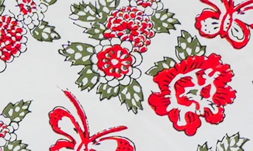 Tiramisu Print Cotton Table Runner In Pink/red
