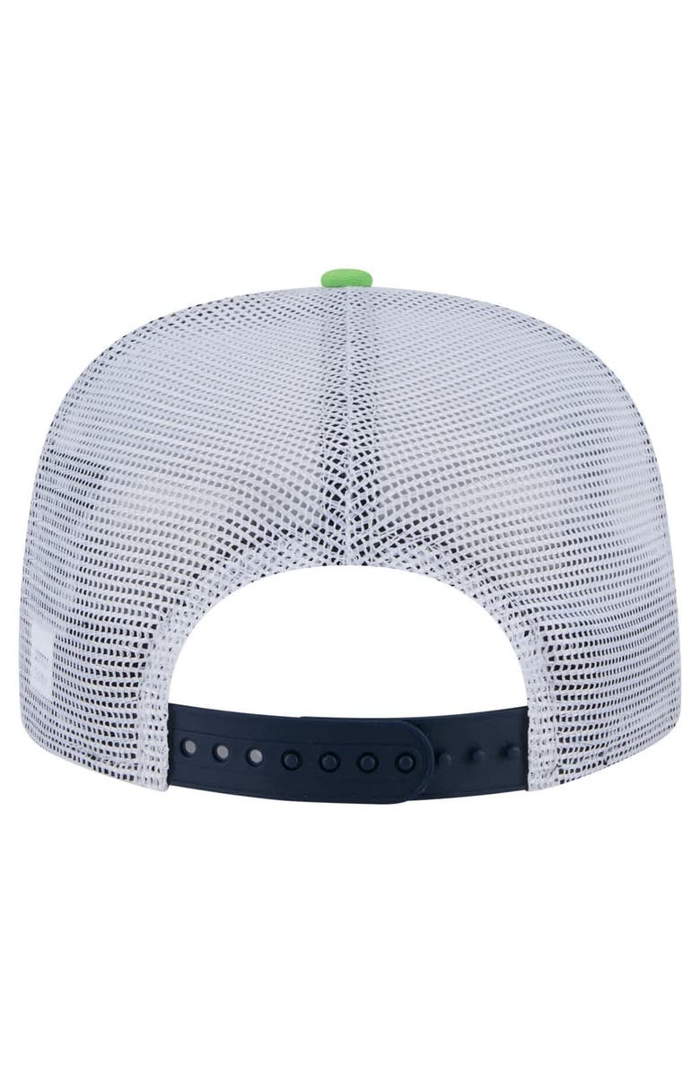 New Era Men's New Era Neon Green/College Navy Seattle Seahawks Throwback Dye Golfer Snapback Hat, Alternate, color, 