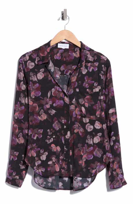 Rounded Hem Button Front Shirt
