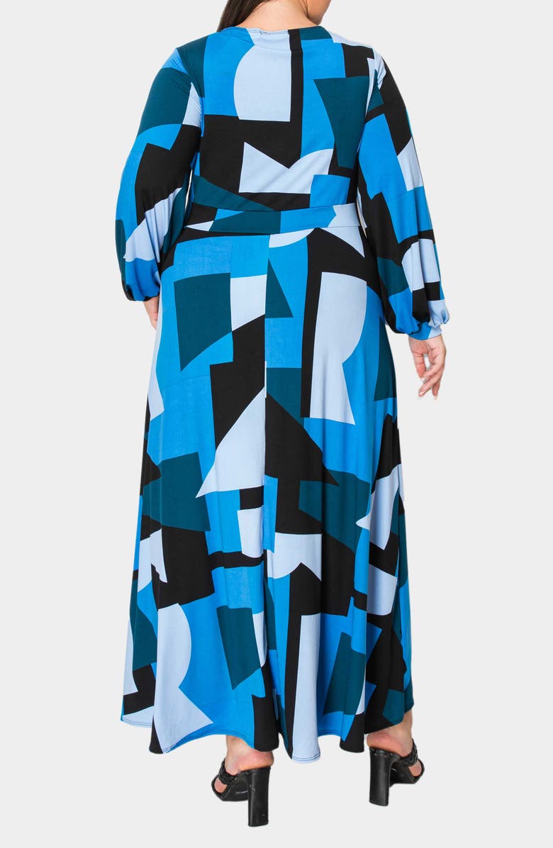L I V D Bellaire Abstract Print Long Sleeve Maxi Dress, Alternate, color, Blue