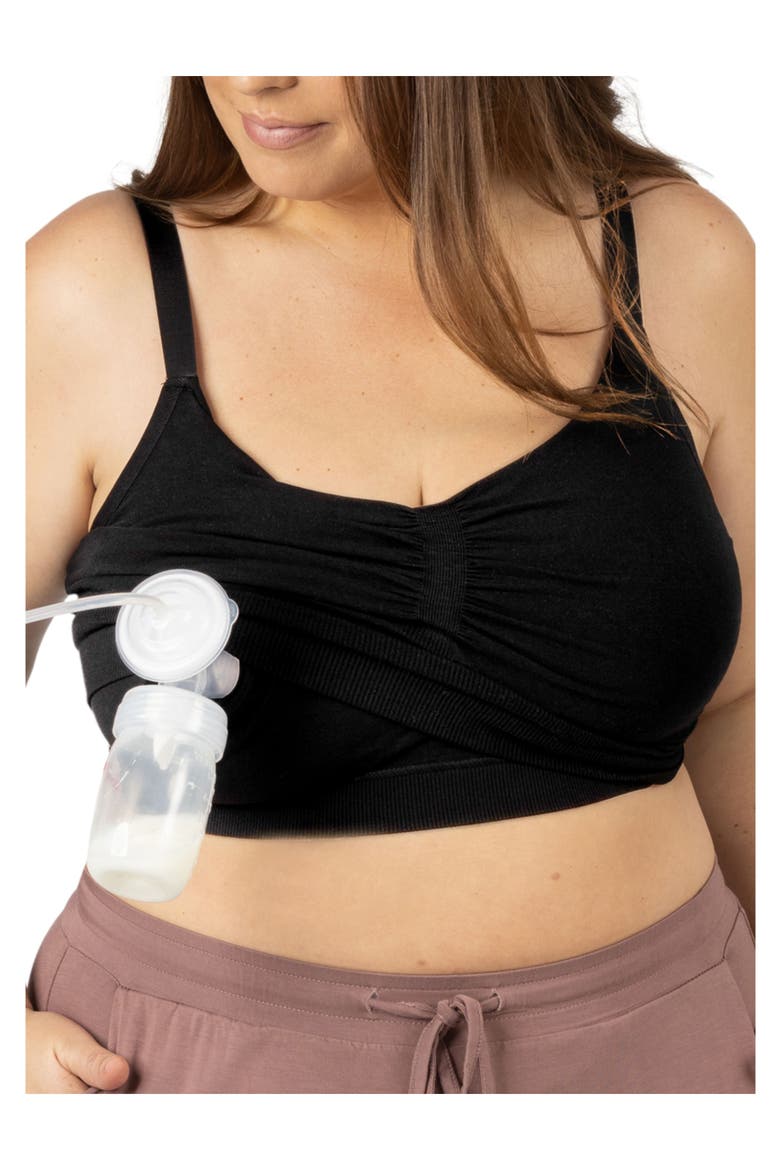 Sublime Wireless Hands Free Pumping/Nursing Sleep Bra, Alternate, color, BLACK