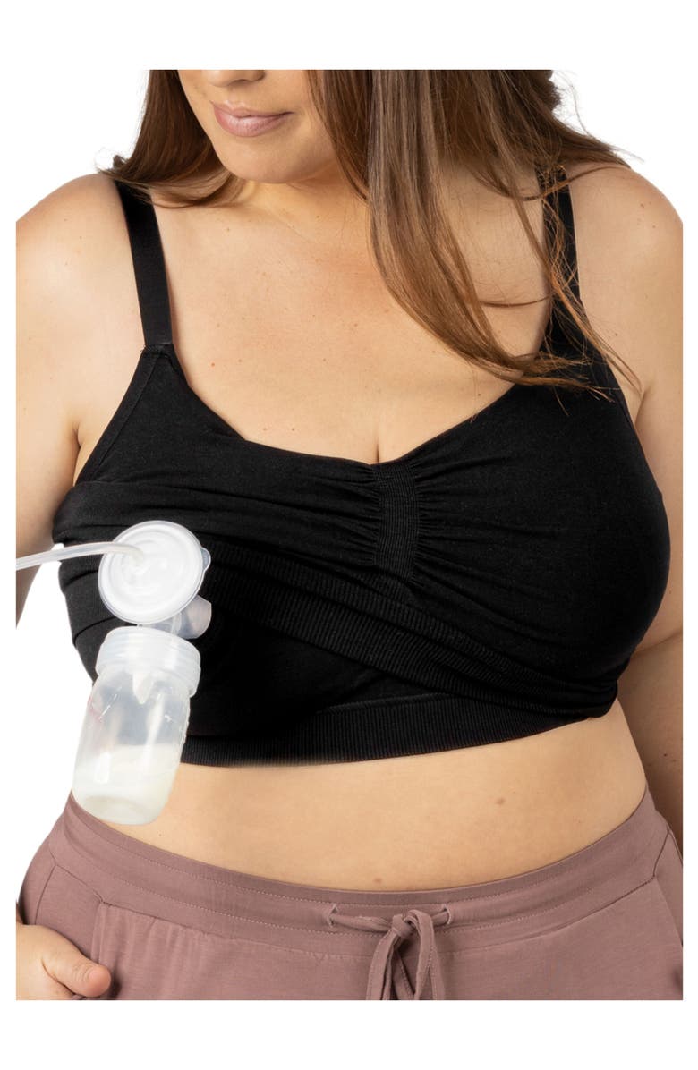 Kindred Bravely Busty Sublime Hands-Free Pumping Lounge & Sleep Bra- Fits sizes 30E - 46H, Alternate, color, Black